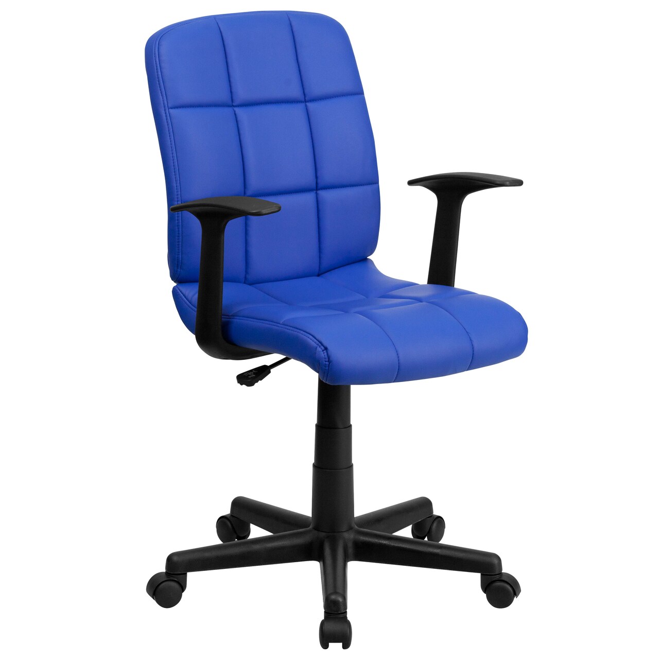 Emma and Oliver Mid-Back Quilted Vinyl Swivel Task Office Chair with Arms